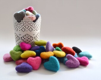10x Felt Hearts 30-35mm - Choose your Colours - DIY Garland Supply - DIY Christmas Decor - Make your Own Wedding Decor - DIY Cake Topper