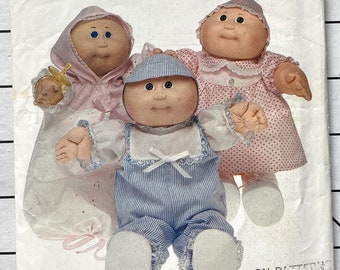 Butterick 346 Sewing Pattern Cabbage Patch Kids Doll Toy Baby Preemie Clothes Hat Cap Romper Dress Panties Bloomers Bunting UNCUT
