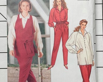 Butterick 5112 Sewing Pattern Separates Vest Tunic Pants Pullover Shirt Top Blouse Pocket Elastic Waist Easy Size 6 8 10 Bust 30 31 32 UNCUT