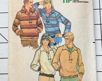 Butterick 6311 Sewing Pattern Sweats Sweatshirt Shirt Top Sports Gym Wear Workout Knit Pullover Men Mens Size 42 Chest 42 UNCUT