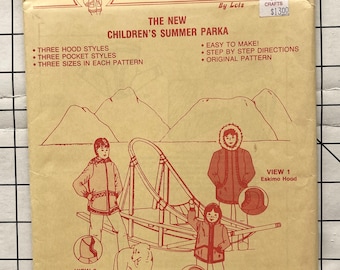 Alaskan Parka Patterns No. 103 Sewing Pattern Easy Children's Summer Parka Jacket Winter Coat Pockets Snow Eskimo Hood Kid Size 2 4 6 UNCUT
