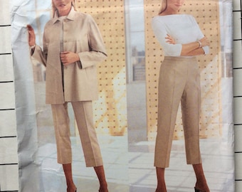 Vogue 2258 Sewing Pattern Michael Kors American Designer Capri Crop Tapered Pants Slacks Jacket Coat Classic Casual Bust 30 31 32 UNCUT