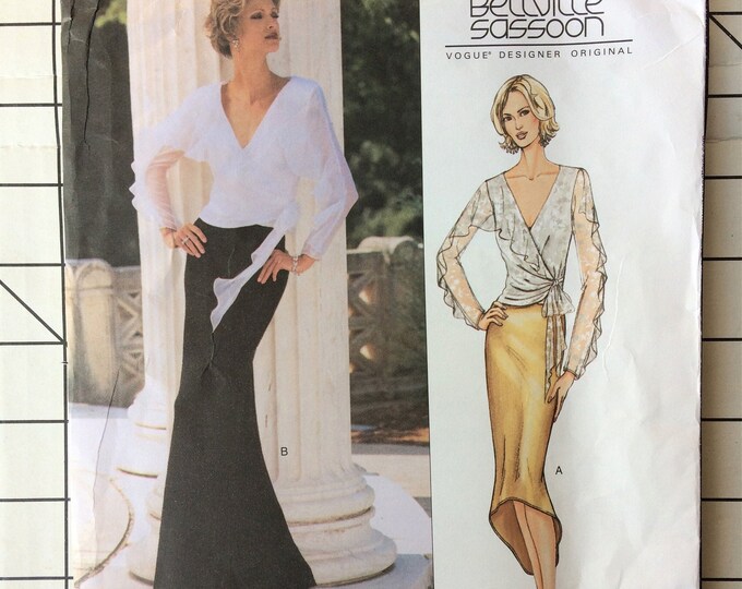 Vogue 2711 Bellville Sassoon Designer Original Sewing Pattern Skirt Top ...