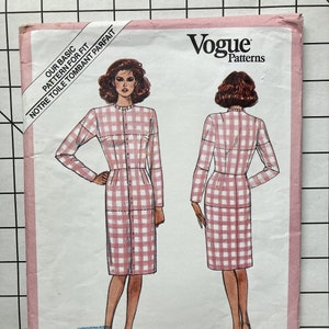 Vogue 1000 Sewing Pattern Personal Fitting Pattern Shell Sloper Dress Bodice Slim Straight Fitted Darts Zipper Back Size 12 Bust 34 UNCUT