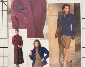 Vogue 2518 Sewing Pattern Dress Pants Trousers Slacks Flared Straight Skirt Jacket Blazer Business Work Classic Suit Size 18 20 22 UNCUT