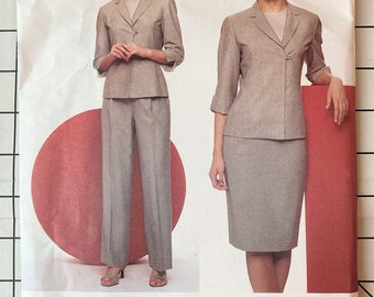 Vogue 2461 Sewing Pattern Anne Klein Designer Pants Trousers Slacks Skirt Jacket Blazer Business Work Classic Suit Size 12 14 16 UNCUT