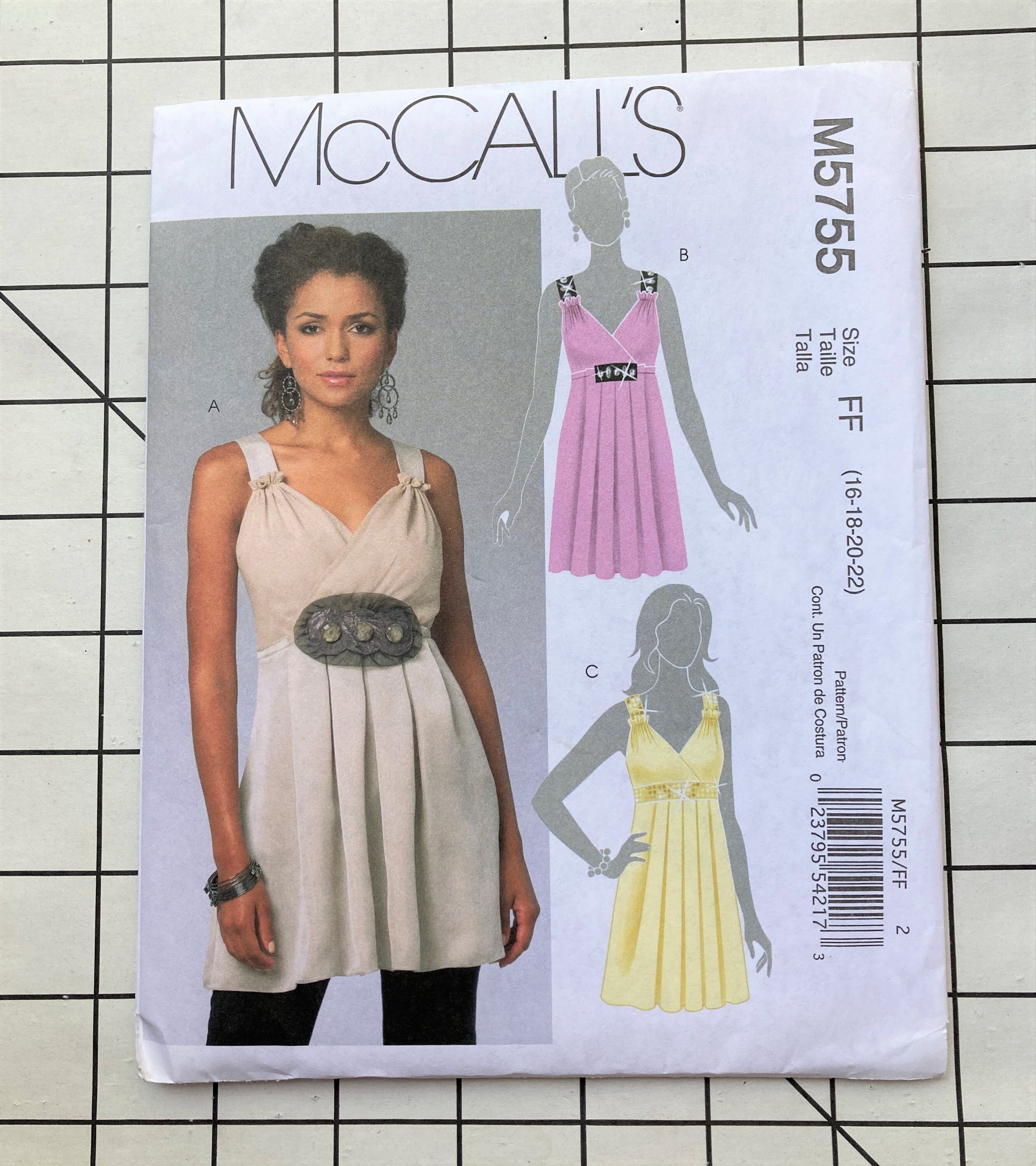 Mccall's 5755 Sewing Pattern Tunic Top Summer Pleated Applique ...