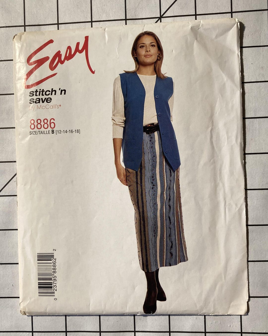 Mccalls 8886 Sewing Pattern Easy Vest Pull-on Skirt Classic Pockets ...