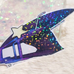 PROEFSTERREN Holografische glanzende sticker | kosmisch sterrenstelsel, holo-heksenhoedsticker, holografische regenboogsticker