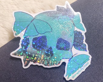 Skull Butterfly Holographic Sticker: Deathly Attraction