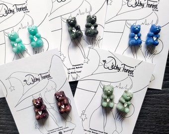 Gummy Bear STUD EARRINGS | Made from homemade clay