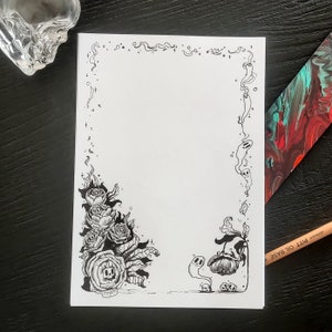 Peony Skulls | blank A5 notepad with 30 120gsm sheets each