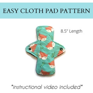 Cloth Pad Pattern | 8.5" Length | Moderate or Light Flow