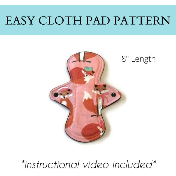 Cloth Pad Pattern | 8" Length | Moderate or Light Flow