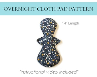 Cloth Pad Pattern | 14" Length | Overnight or Heavy Flow