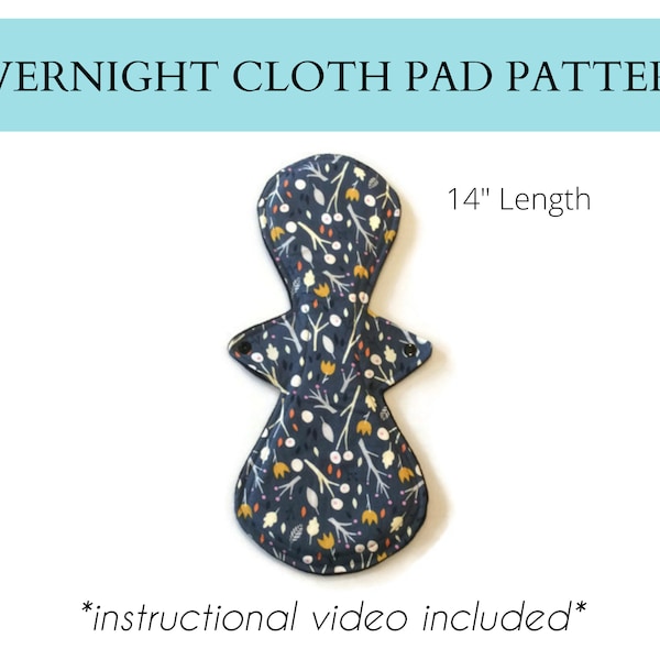 Cloth Pad Pattern | 14" Length | Overnight or Heavy Flow