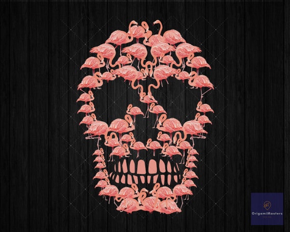 Flamingos Skull PNG Flamingo Gifts Halloween Pattern Skull | Etsy