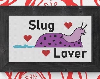 Cross Stitch Pattern "Slug Lover"" PDF Download Designed by Old School Edith