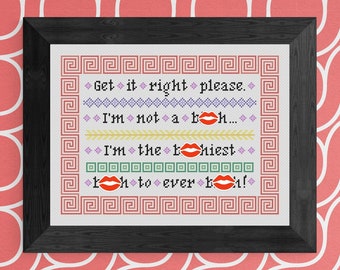 Cross Stitch Pattern "B**chiest B**ch" PDF Download Design by Old School Edith