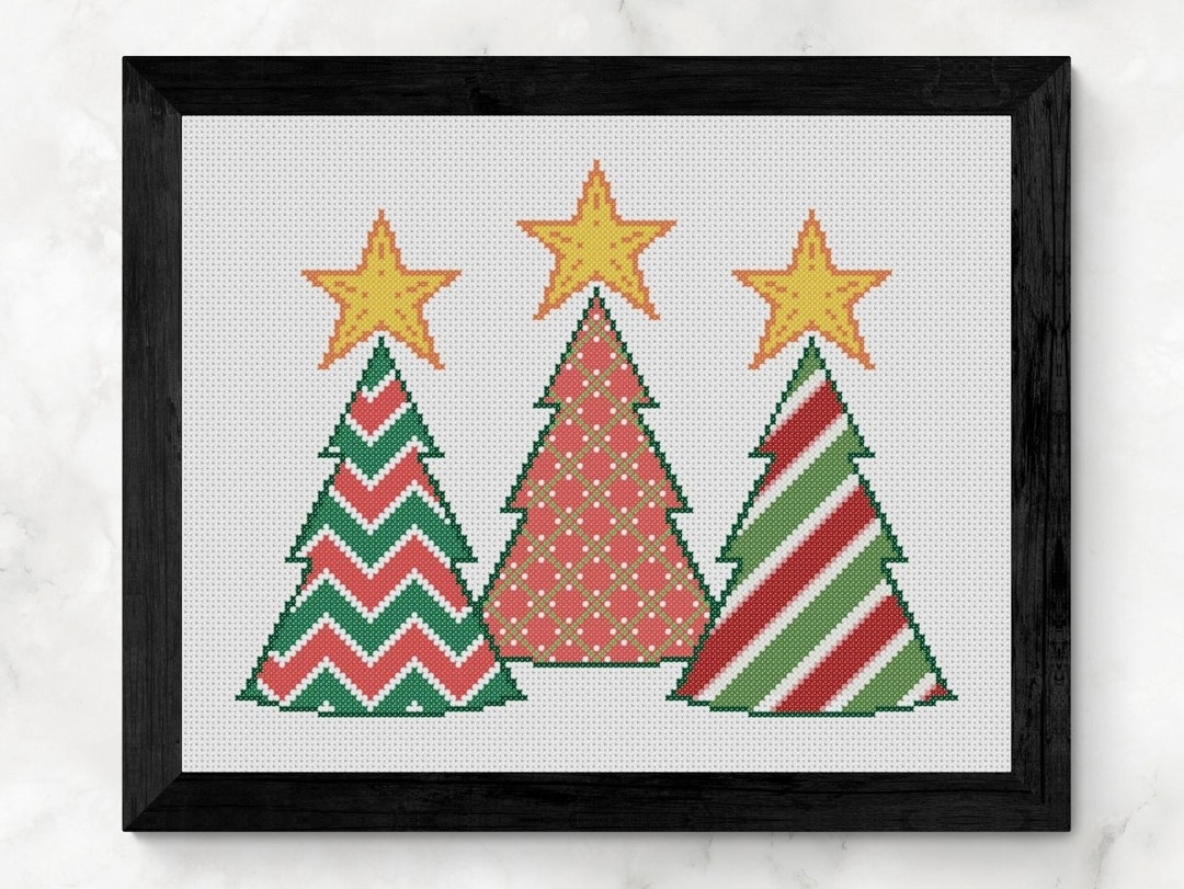 Three Trees Cross Stitch Pattern Download - 4 Patterns - Etsy
