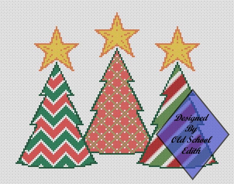 Three Trees Cross Stitch Pattern Download - 4 Patterns - Etsy