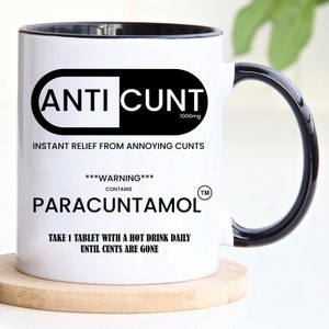 Rude Gifts | Anti-C*nt Mug | Adult Humor Novelty Gift | Sarcastic Present for Friends | Funny Mug for Birthday | Hilarious Gag Gift