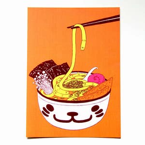 Cat Foods Postkarten Set, 3 Postkarten Katzen Ramen / Katzen Sushi / Katze Bento | Illustrierte Karte, Essen Postkarte, Lustige Postkarten, Kawaii Karte