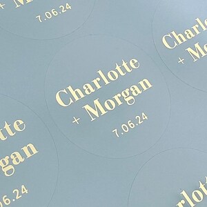 Clear Wedding Decals with Names- Envelope Backs - Wedding Stickers - Gold/Silver Wedding Stickers - Clear Decal - Custom Wedding Label