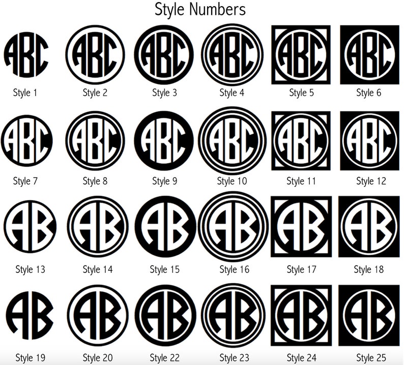 Bulk Set of Monograms 13 Monogram Set Monogram Sticker Set Etsy