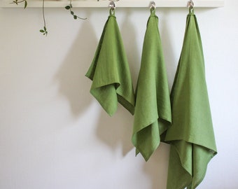 Light green LINEN TOWELS with loop and 14 more colors available