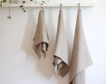 Natural linen TOWELS with loop and 14 more colors available