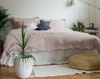 Pink DUVET COVER SET handmade of 100% ecofriendly  high quality linen, single, twin, double, full, queen, king bedlinen