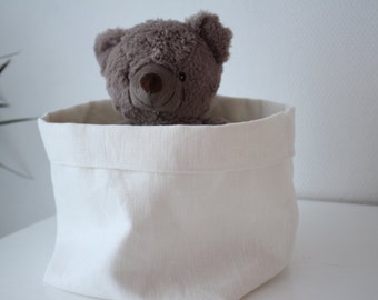 Linen basket, fabric storage basket, linen bin, fabric bin