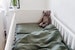 Organic sage green linen crib BEDDING SET or JUST fitted sheet, duvet cover, pillowcase - for babies, toddlers, kids in handmade