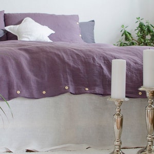 Purple DUVET COVER in handmade, 100% linen bedding,  bedlinen, European flax, king, queen, full, single, custom sizes available