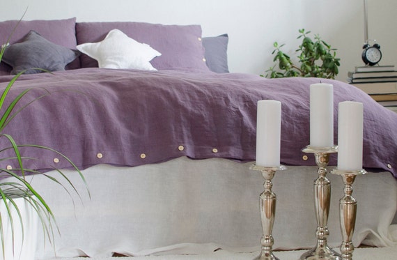 Purple Duvet Cover In Handmade 100 Linen Bedding Bedlinen Etsy