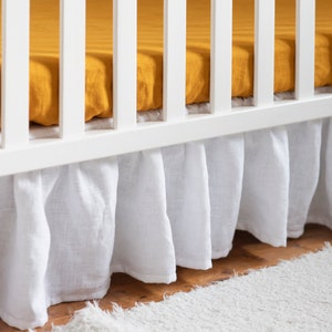 Crib skirt gathered - nursery linen - ruffled crib skirt - gender neutral nursery deco- cot skirt