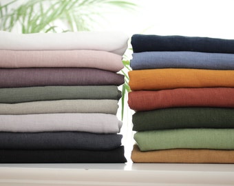 Premium 100% Linen Fabric , softened, woven of European flax, medium heavy