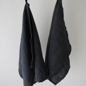 Made to order two ecofriendly  100% linen hand towels with loop, kitchen towels with loop