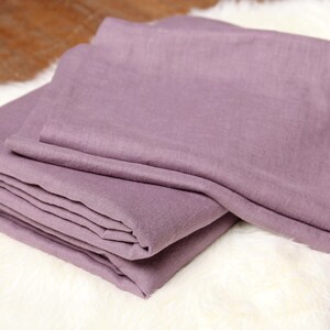 Qeen size DUVET COVER SET in purple of organic linen, duvet cover with 2 pillowcases