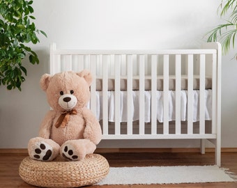 Not dyed but softened linen CRIB FITTED SHEET  for babies, toddlers, kids in handmade, nursery stuff, shower gift,  register