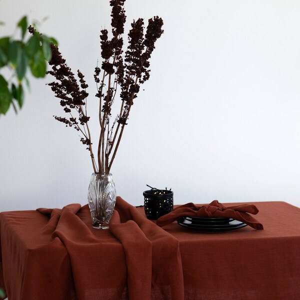 Brown Tablecloth - Etsy