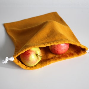 Linen storage bag - linen lunch bag - zero waste fabric bag - fabric bread bag - food storage bag