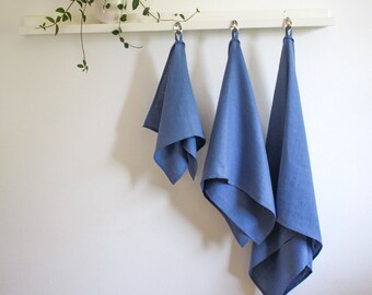 Light blue LINEN TOWELS with loop and 14 more colors available