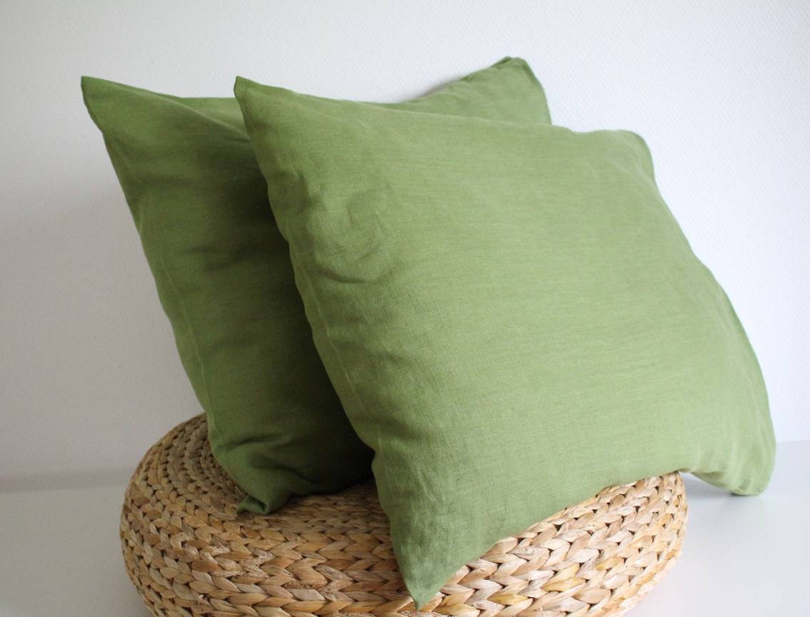 Set of 2 linen PILLOWCASES of softened linen fabric euro Etsy