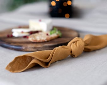 NAPKINS in light brown to order of very SOFTENED 100% LINEN 16"x16" or 40x40 cm, serviettes