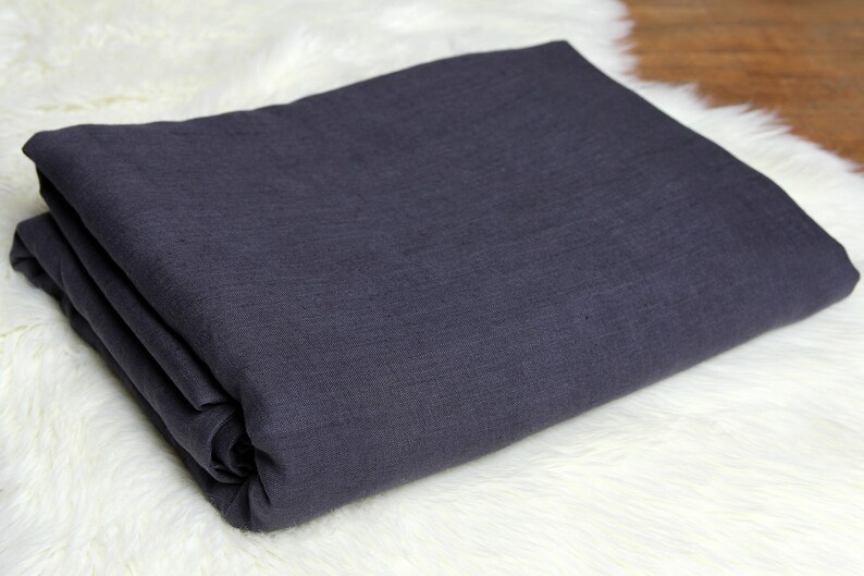 Dark Grey Softened LINEN DUVET COVER With Snap Buttons Custom Etsy