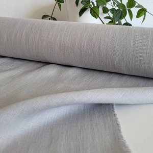 Light grey 100% LINEN FABRIC (European flax), medium heavy, Oeko-tex