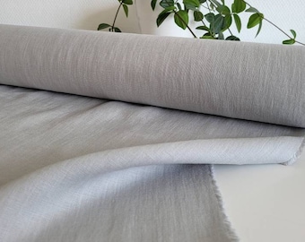 Light grey 100% LINEN FABRIC (European flax), medium heavy, Oeko-tex