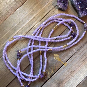 Vibrate Higher Goodess Waistbeads with Authentic semi precious Stones w/ glass/opaque beads in colors of your choice!